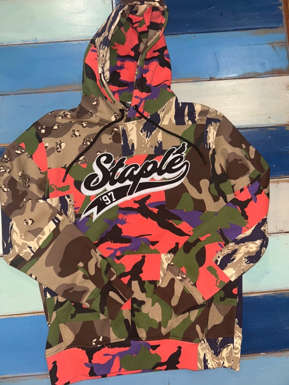 STAPLE Pigeon 97 Camo Patchwork Hoodie Men’s Small Multicolor